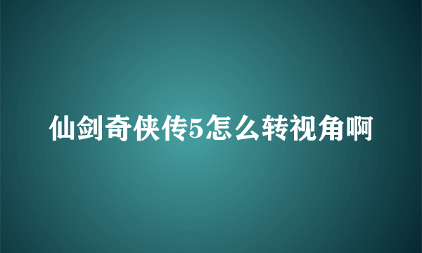 仙剑奇侠传5怎么转视角啊