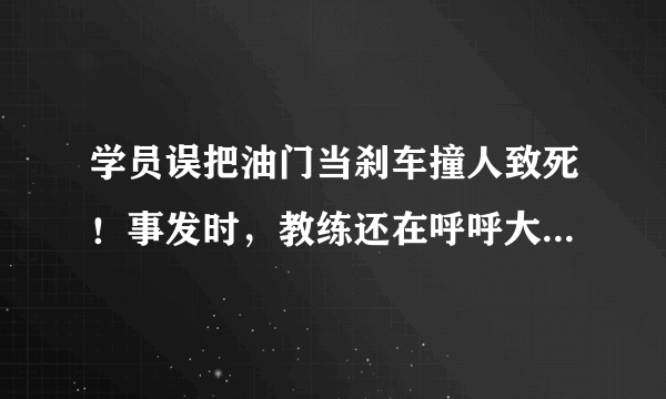 学员误把油门当刹车撞人致死！事发时，教练还在呼呼大睡，你怎么看？