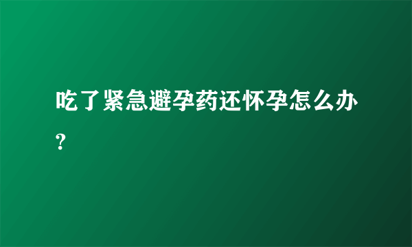 吃了紧急避孕药还怀孕怎么办?