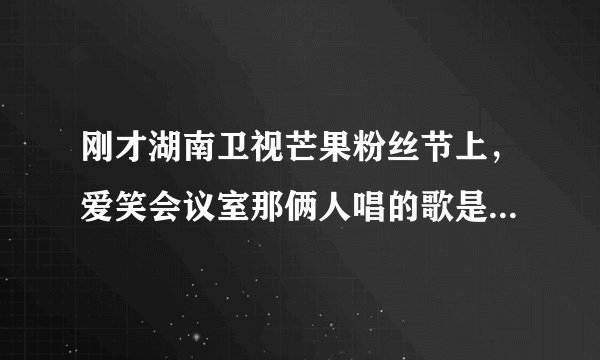 刚才湖南卫视芒果粉丝节上，爱笑会议室那俩人唱的歌是什么啊？