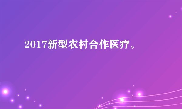 2017新型农村合作医疗。