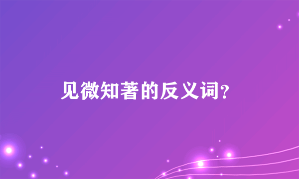 见微知著的反义词？