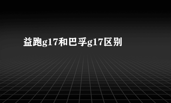 益跑g17和巴孚g17区别