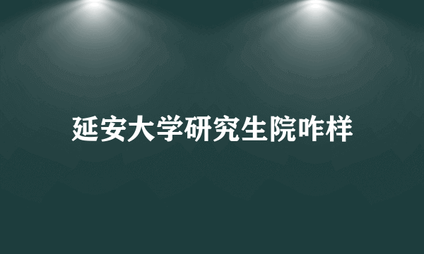 延安大学研究生院咋样