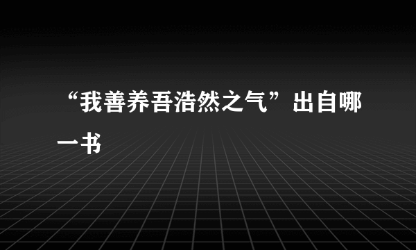 “我善养吾浩然之气”出自哪一书