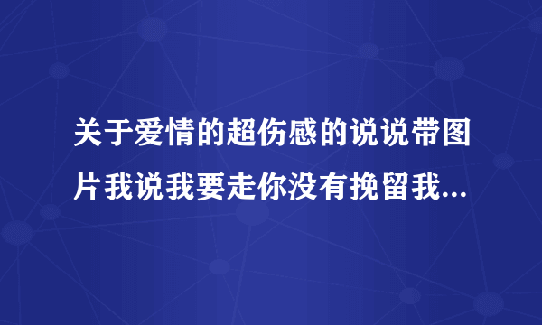 关于爱情的超伤感的说说带图片我说我要走你没有挽留我也没有回头