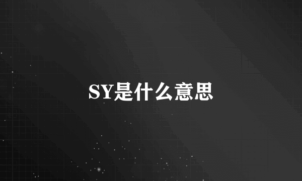 SY是什么意思