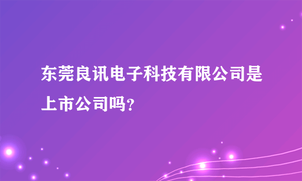 东莞良讯电子科技有限公司是上市公司吗？