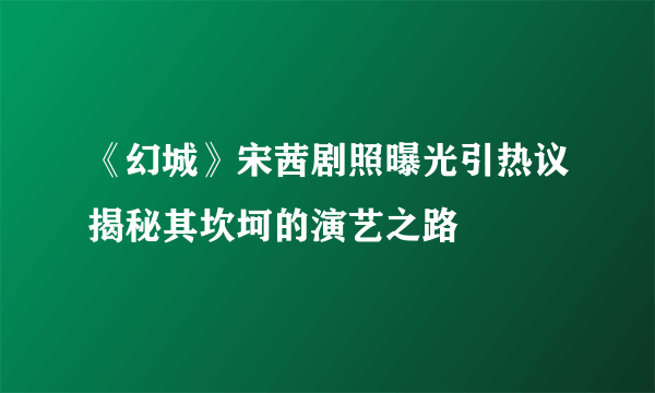 《幻城》宋茜剧照曝光引热议揭秘其坎坷的演艺之路