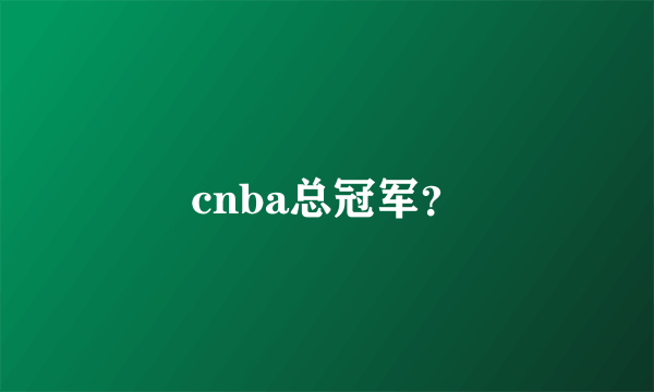 cnba总冠军？