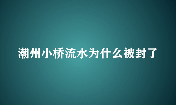 潮州小桥流水为什么被封了