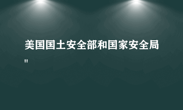 美国国土安全部和国家安全局