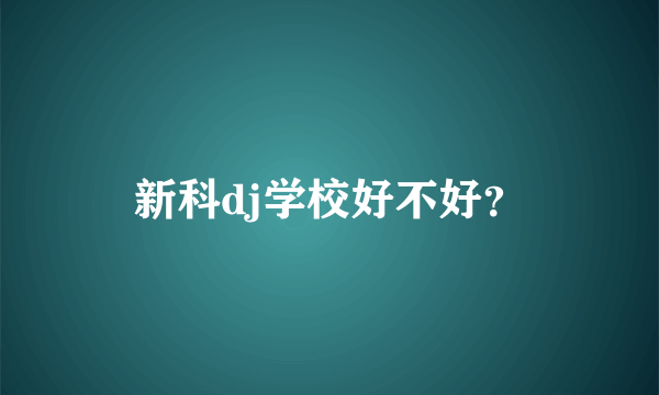 新科dj学校好不好？