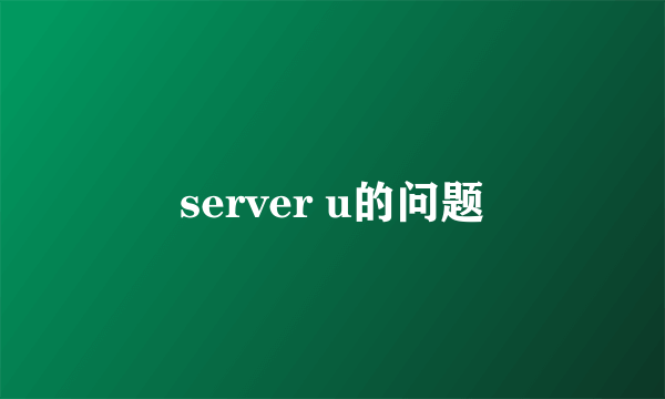 server u的问题