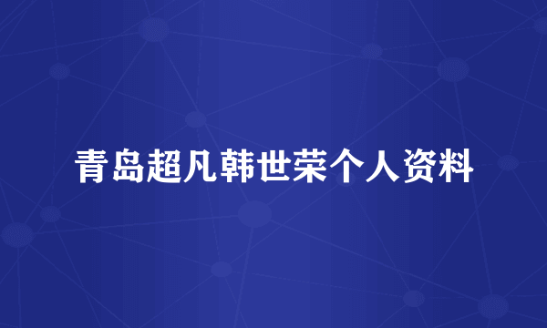 青岛超凡韩世荣个人资料