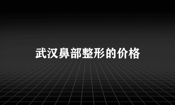 武汉鼻部整形的价格