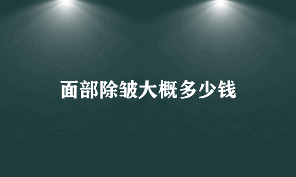 面部除皱大概多少钱