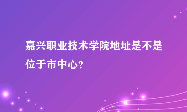 嘉兴职业技术学院地址是不是位于市中心？