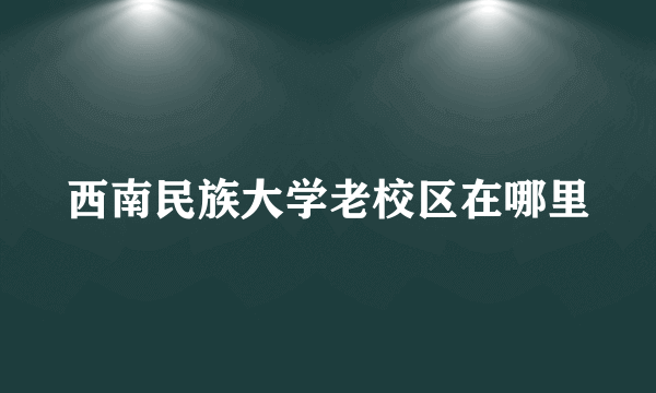 西南民族大学老校区在哪里