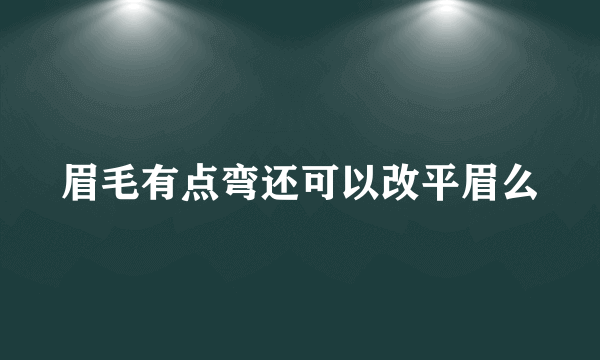 眉毛有点弯还可以改平眉么