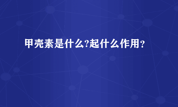 甲壳素是什么?起什么作用？