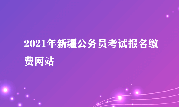 2021年新疆公务员考试报名缴费网站