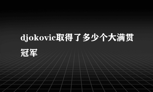 djokovic取得了多少个大满贯冠军