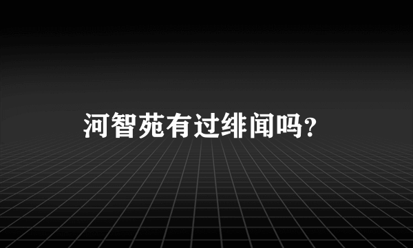 河智苑有过绯闻吗？