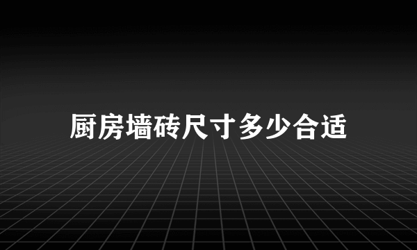 厨房墙砖尺寸多少合适