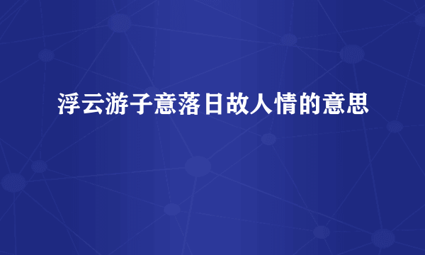 浮云游子意落日故人情的意思