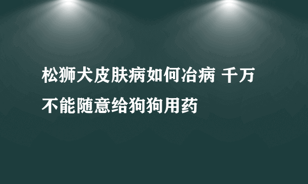 松狮犬皮肤病如何冶病 千万不能随意给狗狗用药