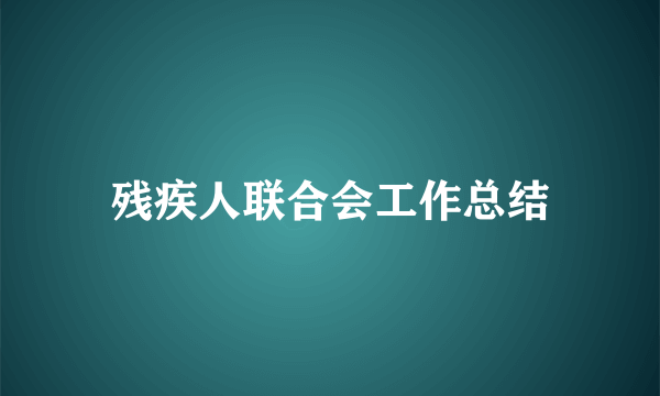 残疾人联合会工作总结