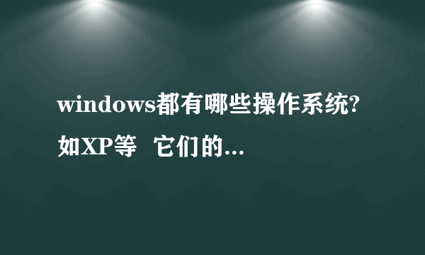 windows都有哪些操作系统?如XP等  它们的特点又是什么