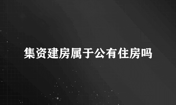 集资建房属于公有住房吗