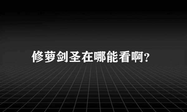 修萝剑圣在哪能看啊？