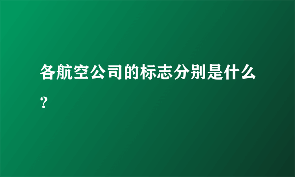 各航空公司的标志分别是什么？