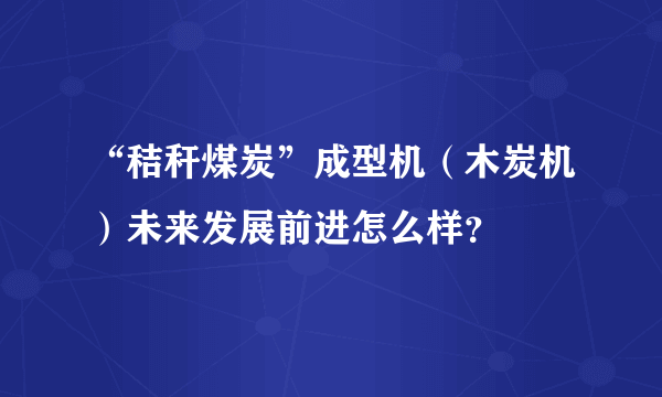 “秸秆煤炭”成型机（木炭机）未来发展前进怎么样？