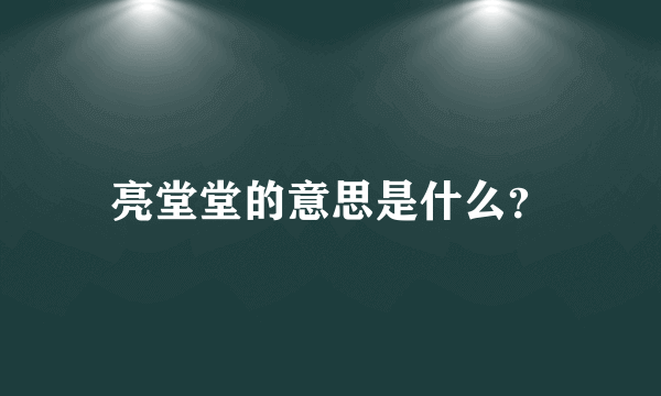 亮堂堂的意思是什么？