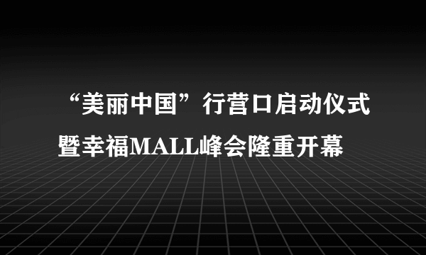 “美丽中国”行营口启动仪式暨幸福MALL峰会隆重开幕