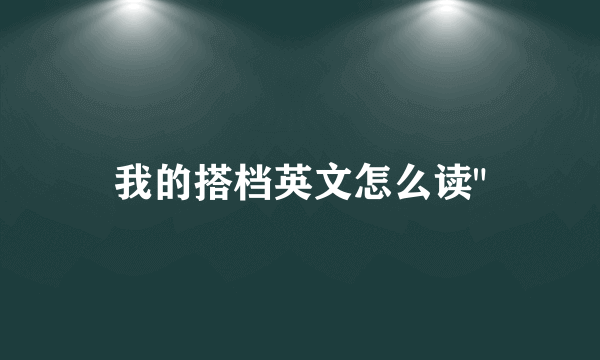 我的搭档英文怎么读