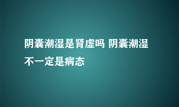 阴囊潮湿是肾虚吗 阴囊潮湿不一定是病态