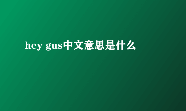 hey gus中文意思是什么