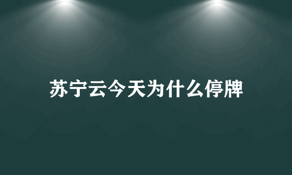 苏宁云今天为什么停牌