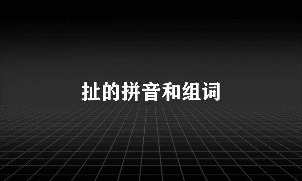 扯的拼音和组词