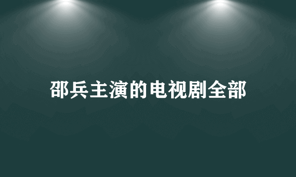 邵兵主演的电视剧全部