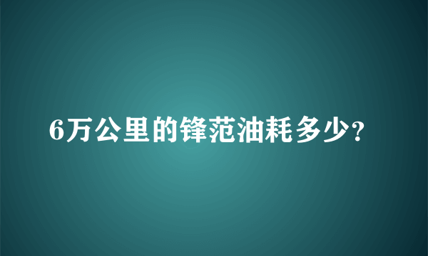 6万公里的锋范油耗多少？