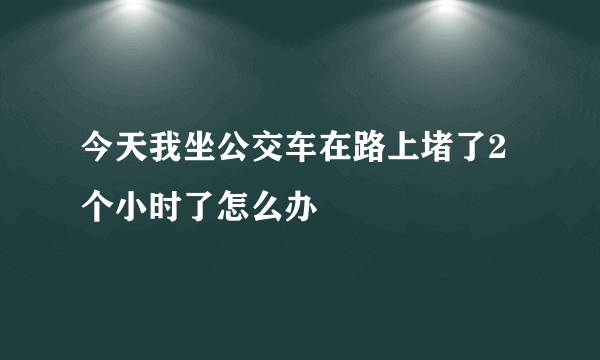 今天我坐公交车在路上堵了2个小时了怎么办