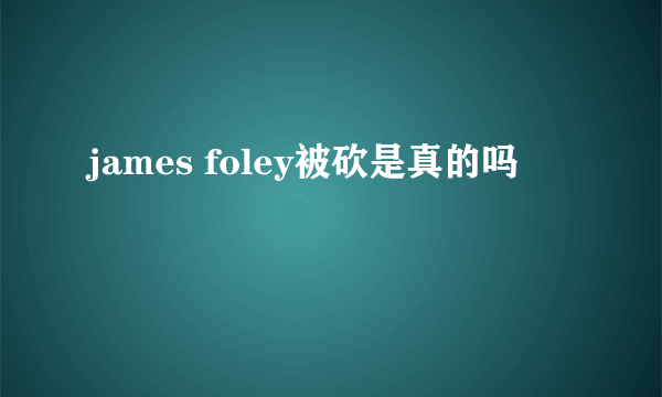 james foley被砍是真的吗