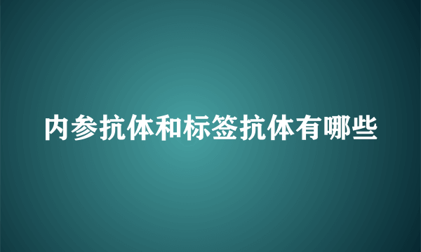 内参抗体和标签抗体有哪些