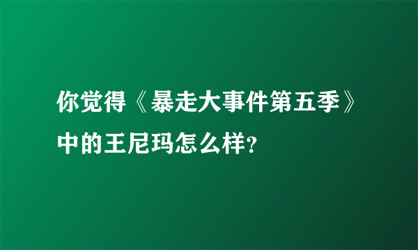 你觉得《暴走大事件第五季》中的王尼玛怎么样？